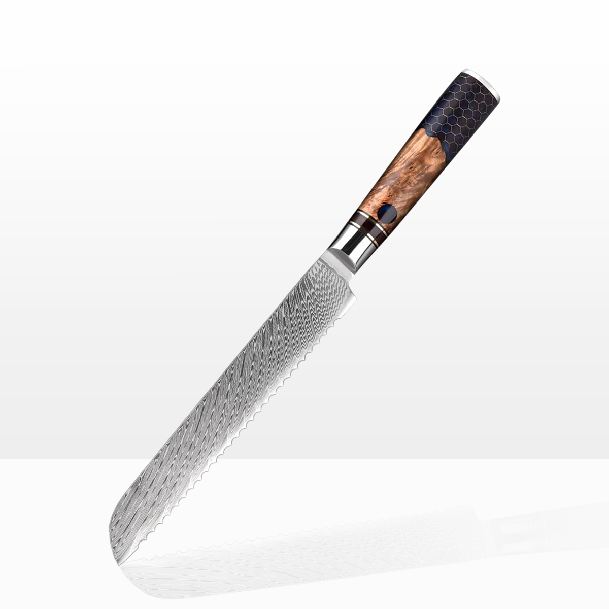 Kiba Damascus Pankiri - Bread Knife